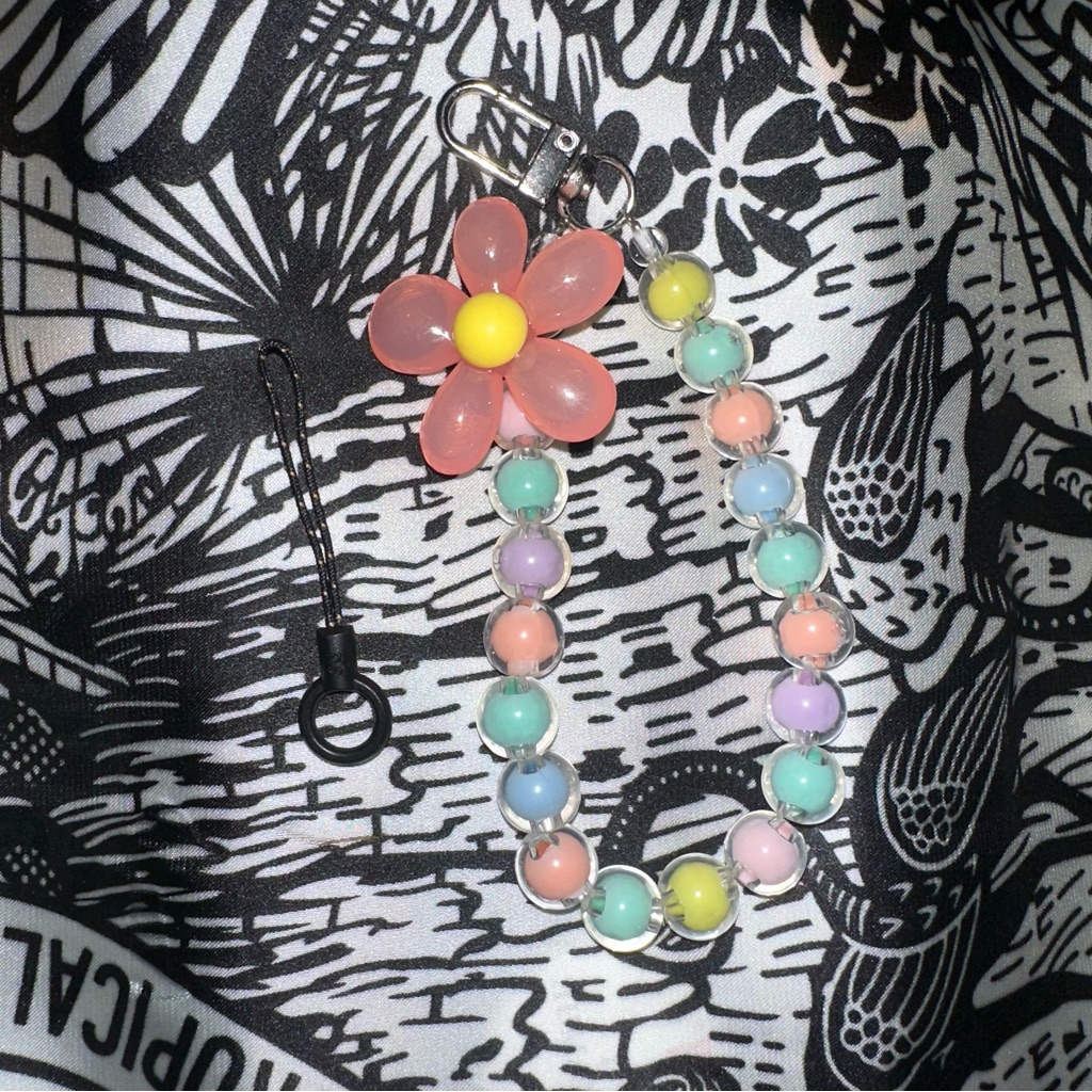 Adorable Colorful Fun Flower Wrist Keychain